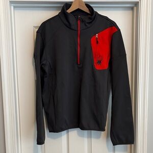 Spyder Men's Zip-Up Sweater in Black and Red